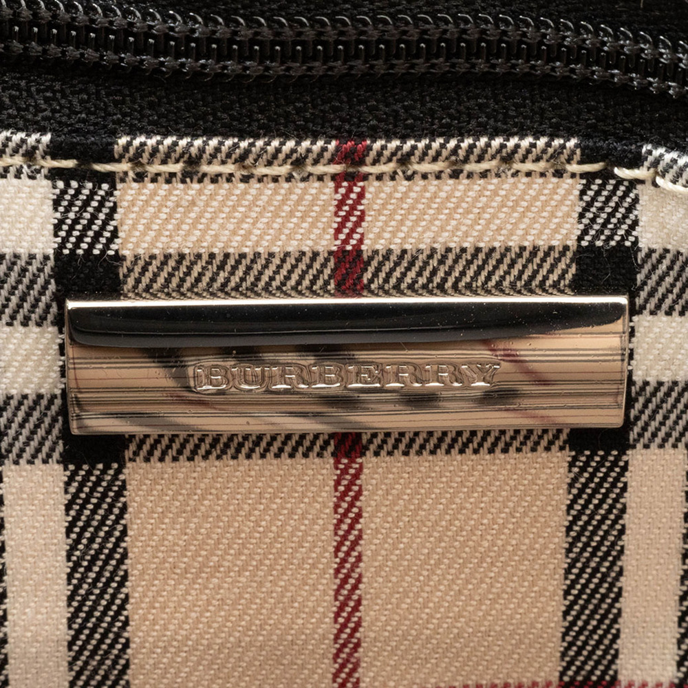 Burberry Shoulder Bag Leather Black Check Women's - Picture 11 of 16